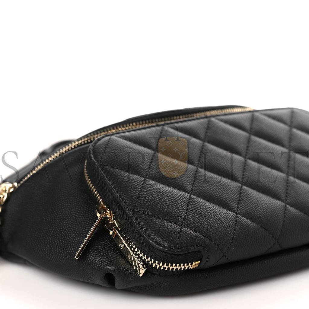 CHANEL CAVIAR QUILTED BUSINESS AFFINITY WAIST BELT BAG BLACK (19*15*8cm)